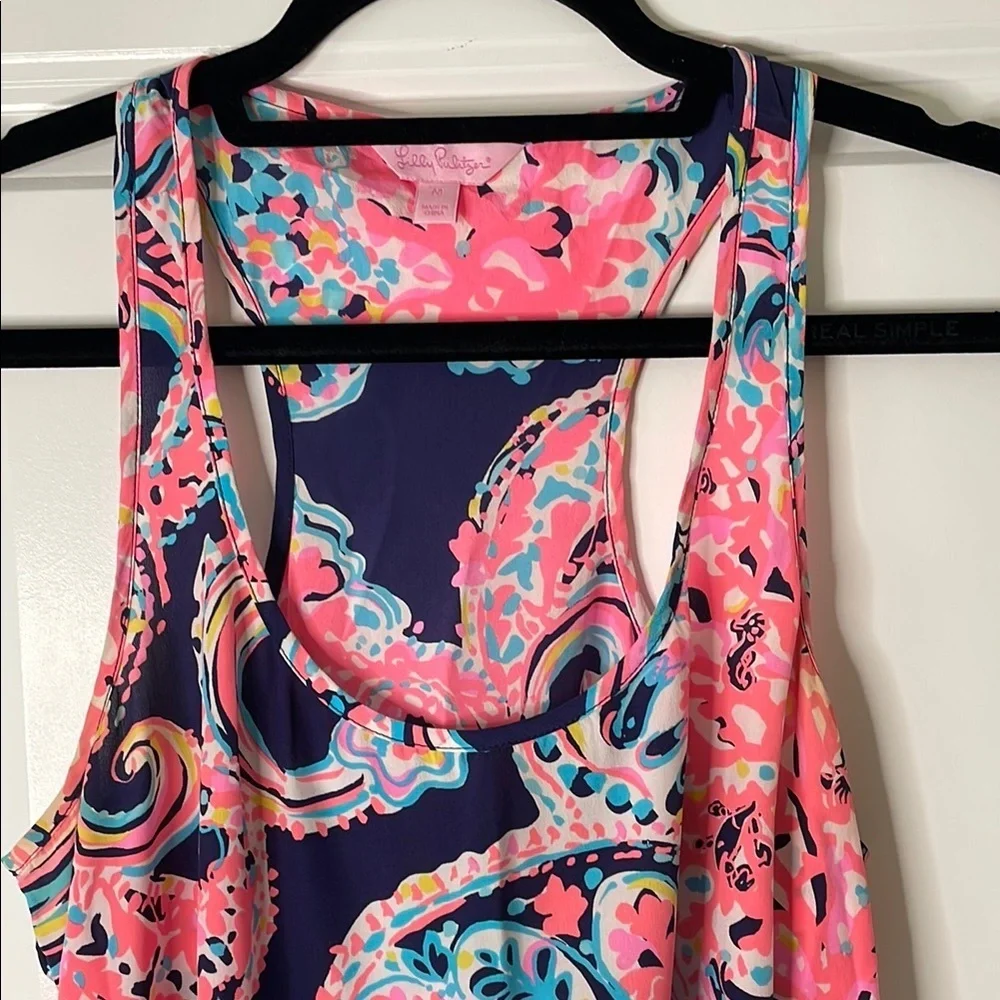 Lilly PulitzerRacerback Navy and Coral Tank Top - Picture 4 of 12
